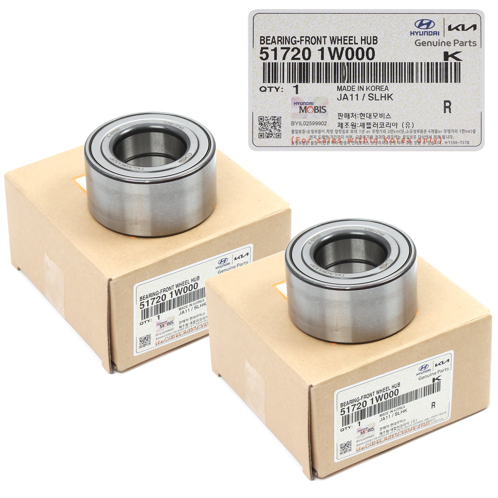 GENUINE Front Wheel Hub Bearings 2PACK for 2012-2017 Kia Rio 517201W000