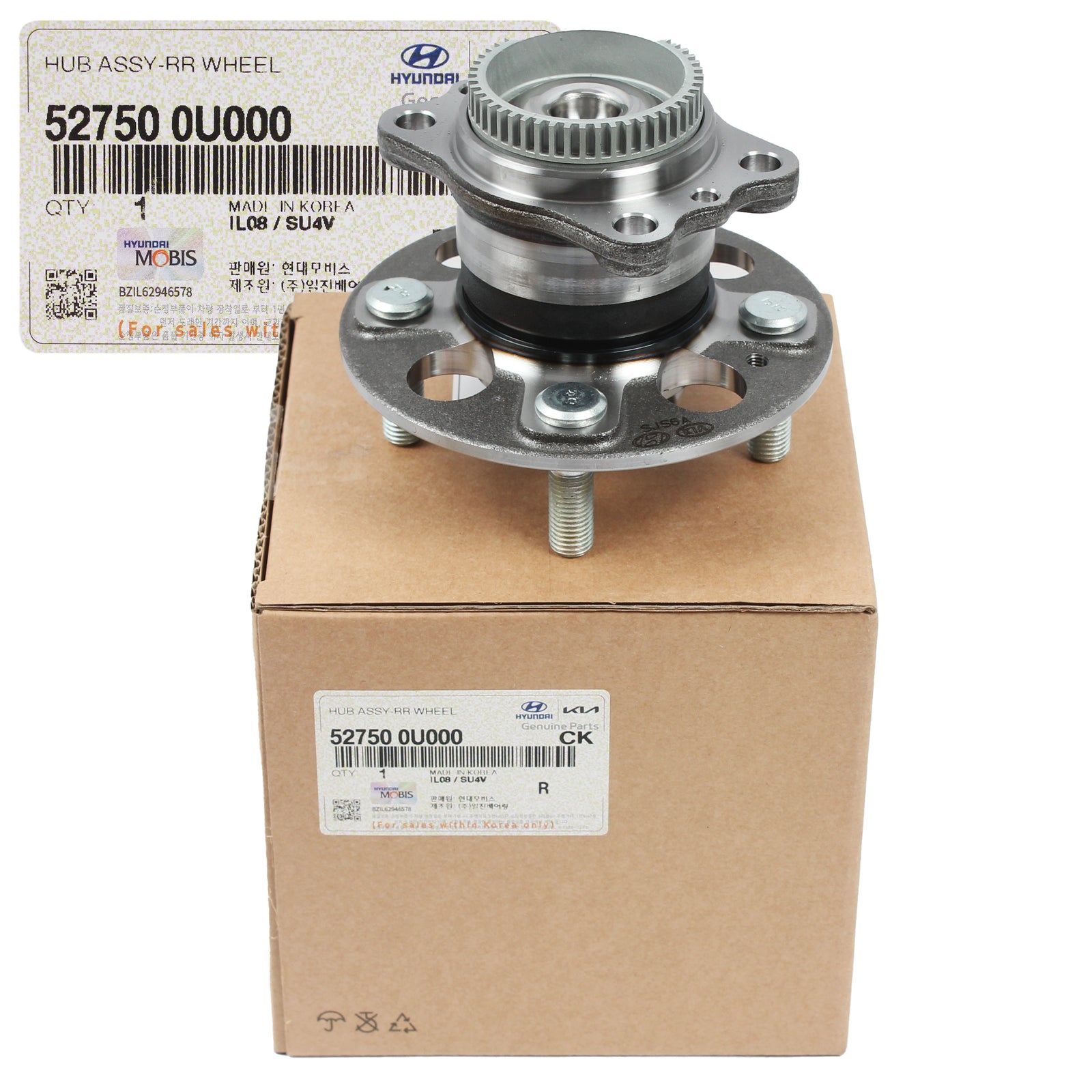 GENUINE REAR Wheel Hubs & Bearings for 2012-2017 Hyundai Accent Rio 527500U000