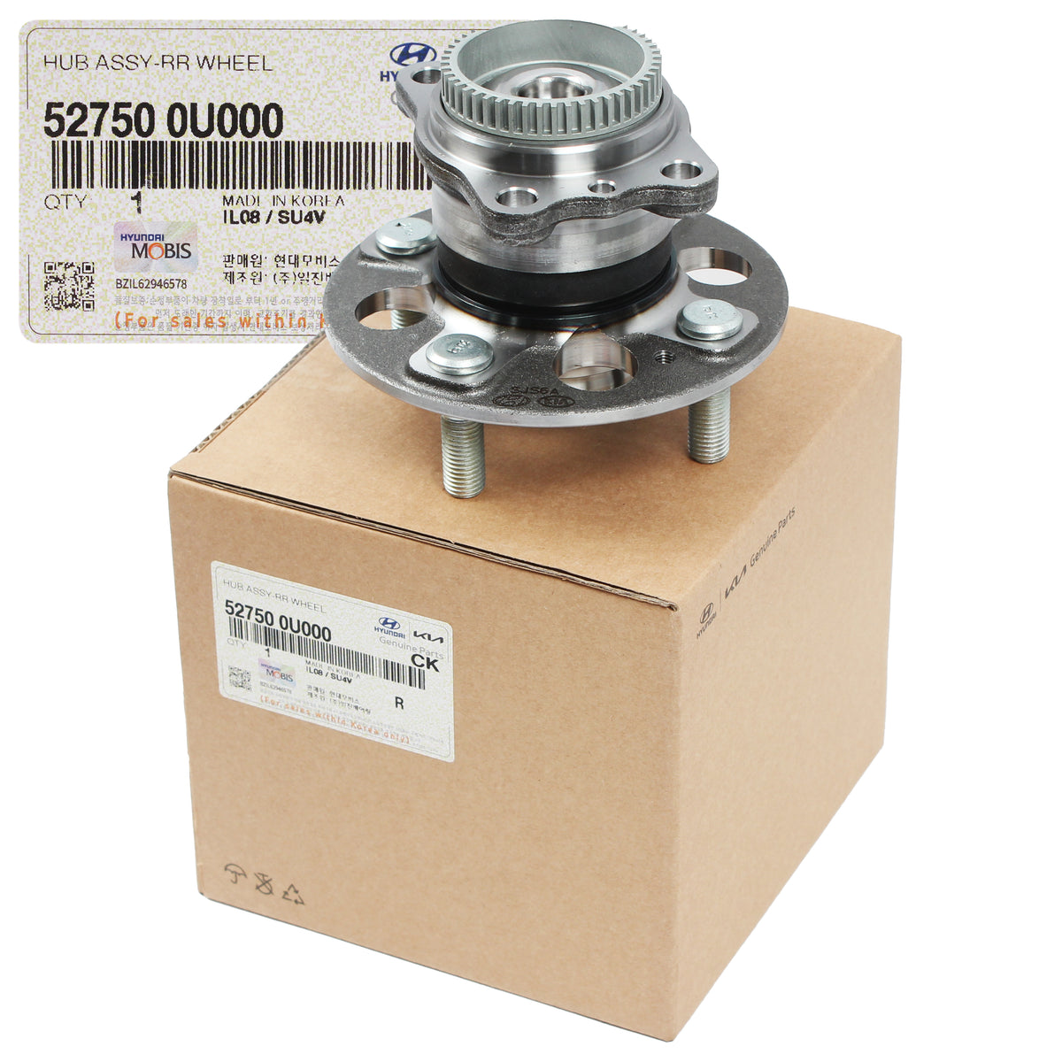 GENUINE REAR Wheel Hubs &amp; Bearings for 2012-2017 Hyundai Accent Rio 527500U000