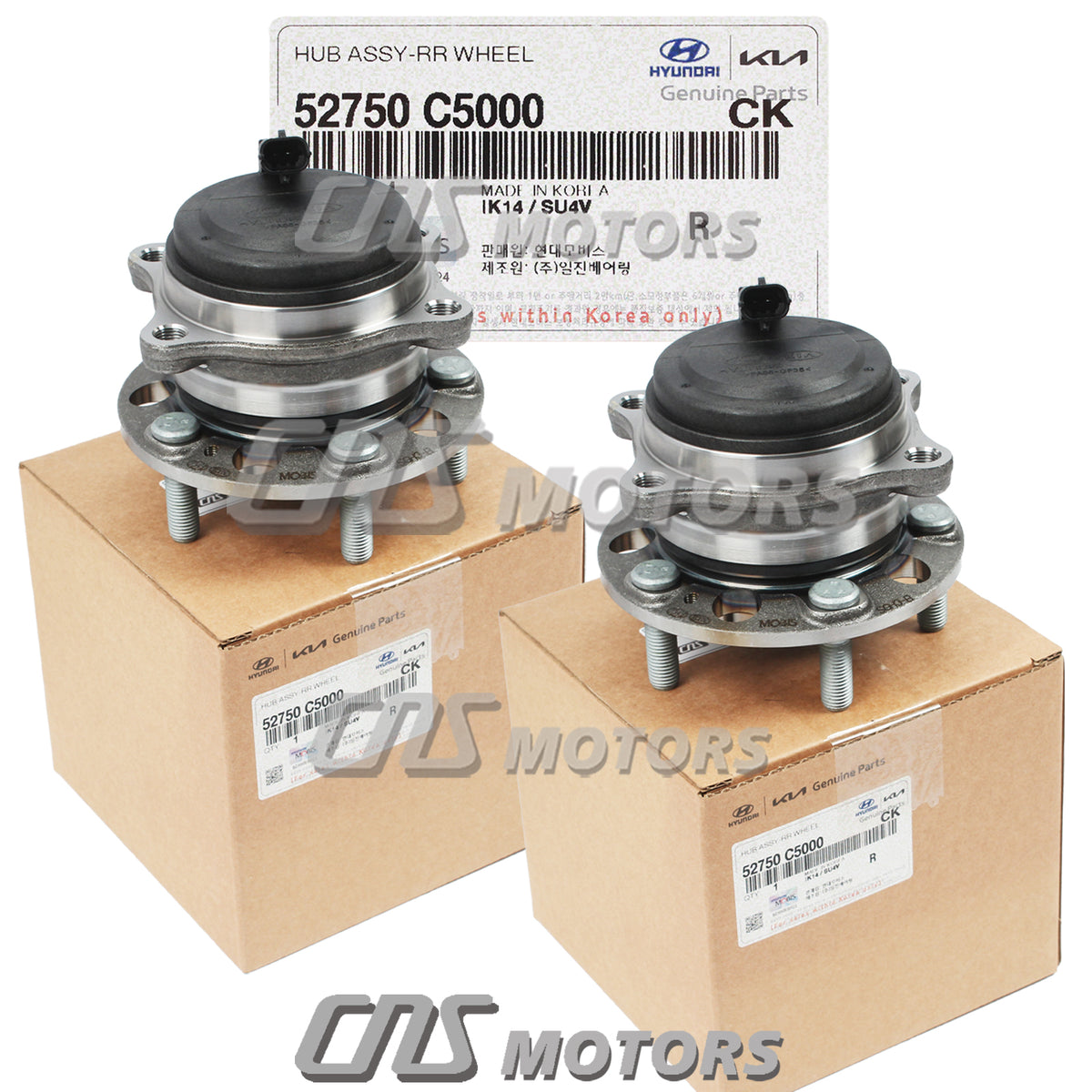 GENUINE 2016-2020 Kia Sorento FWD for REAR Wheel Hubs &amp; Bearings 52750C5000