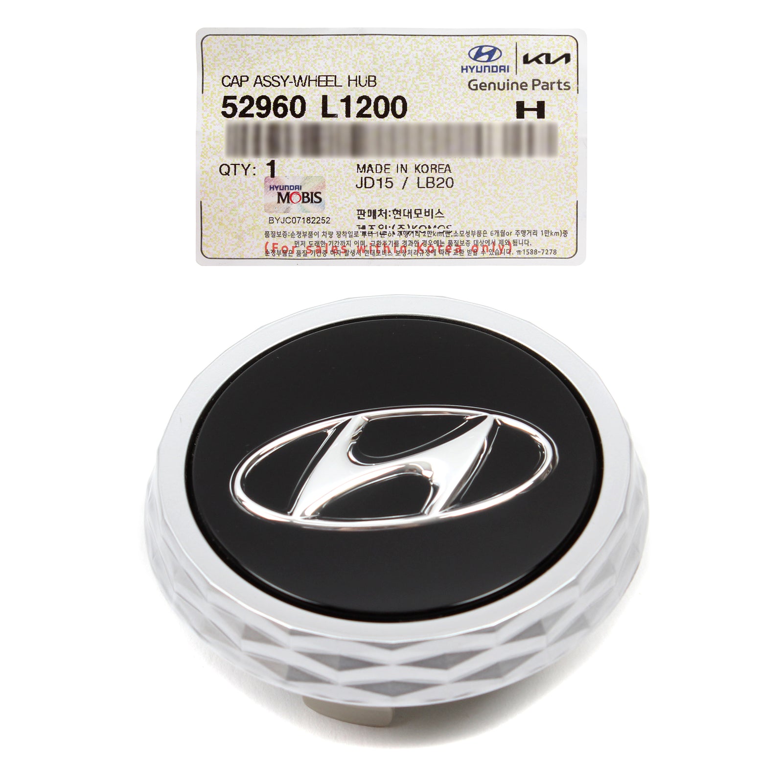 GENUINE Wheel Center Cap 18" 19" for 21-23 Elantra 20-23 Sonata 52960L1200