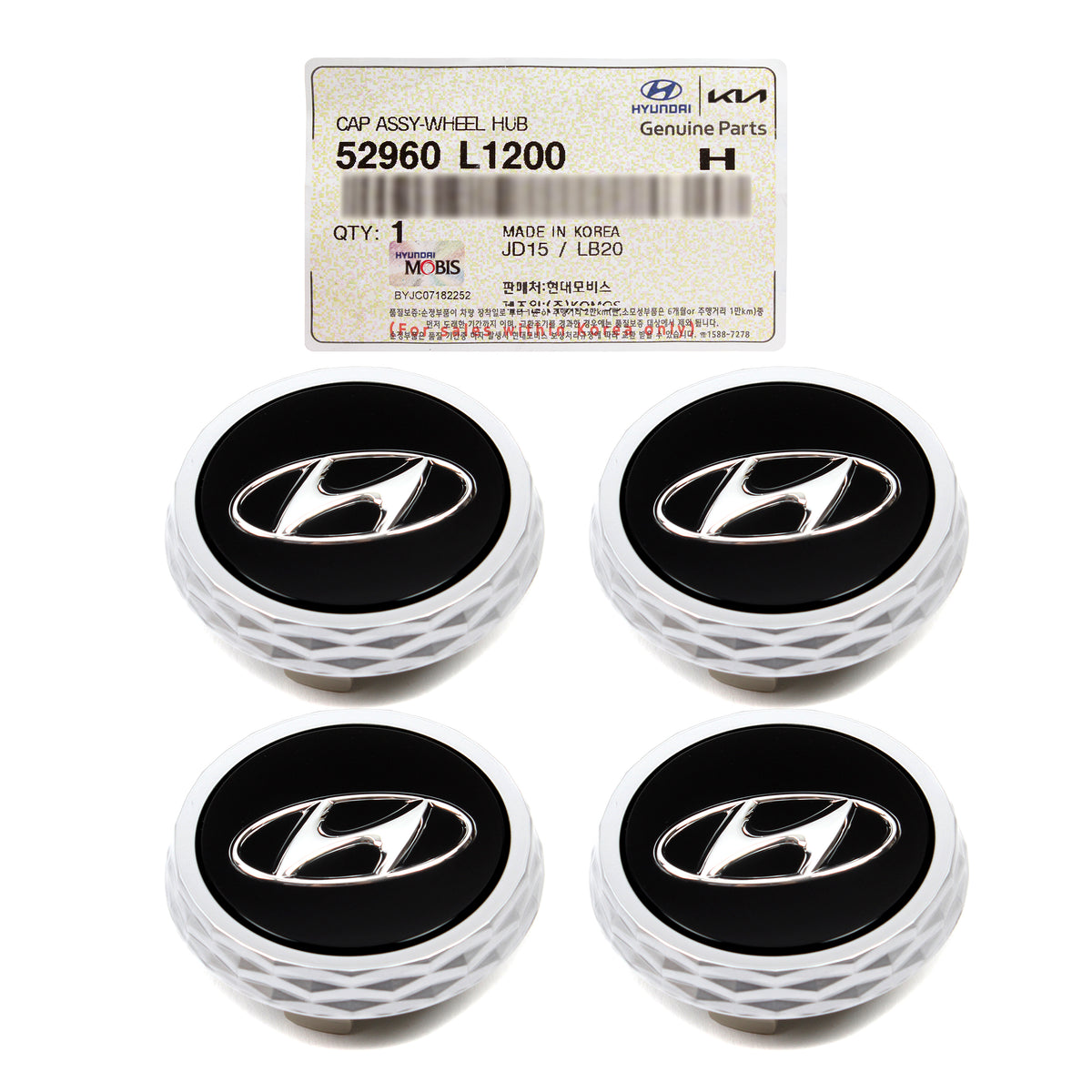GENUINE Wheel Center Caps 4PCS 18" 19" for 2020-2023 Elantra Sonata 52960L1200