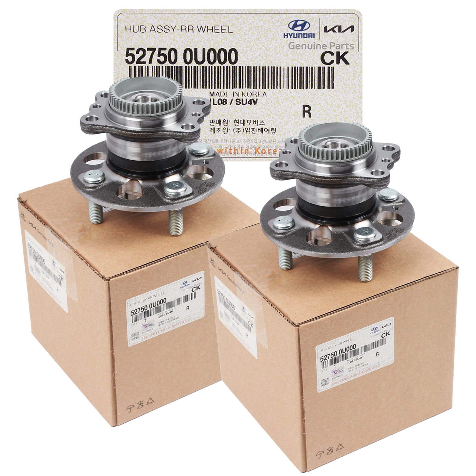 GENUINE REAR Wheel Hubs & Bearings for 2012-2017 Hyundai Accent Rio 527500U000