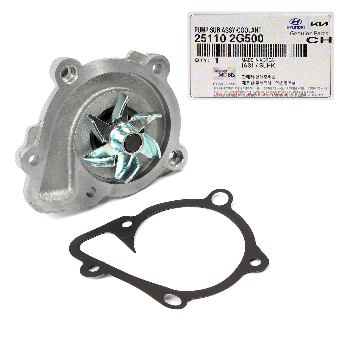 GENUINE Water Pump &amp; Gasket for 2011-2016 Hyundai Kia 2.0L 2.4L 251102G500