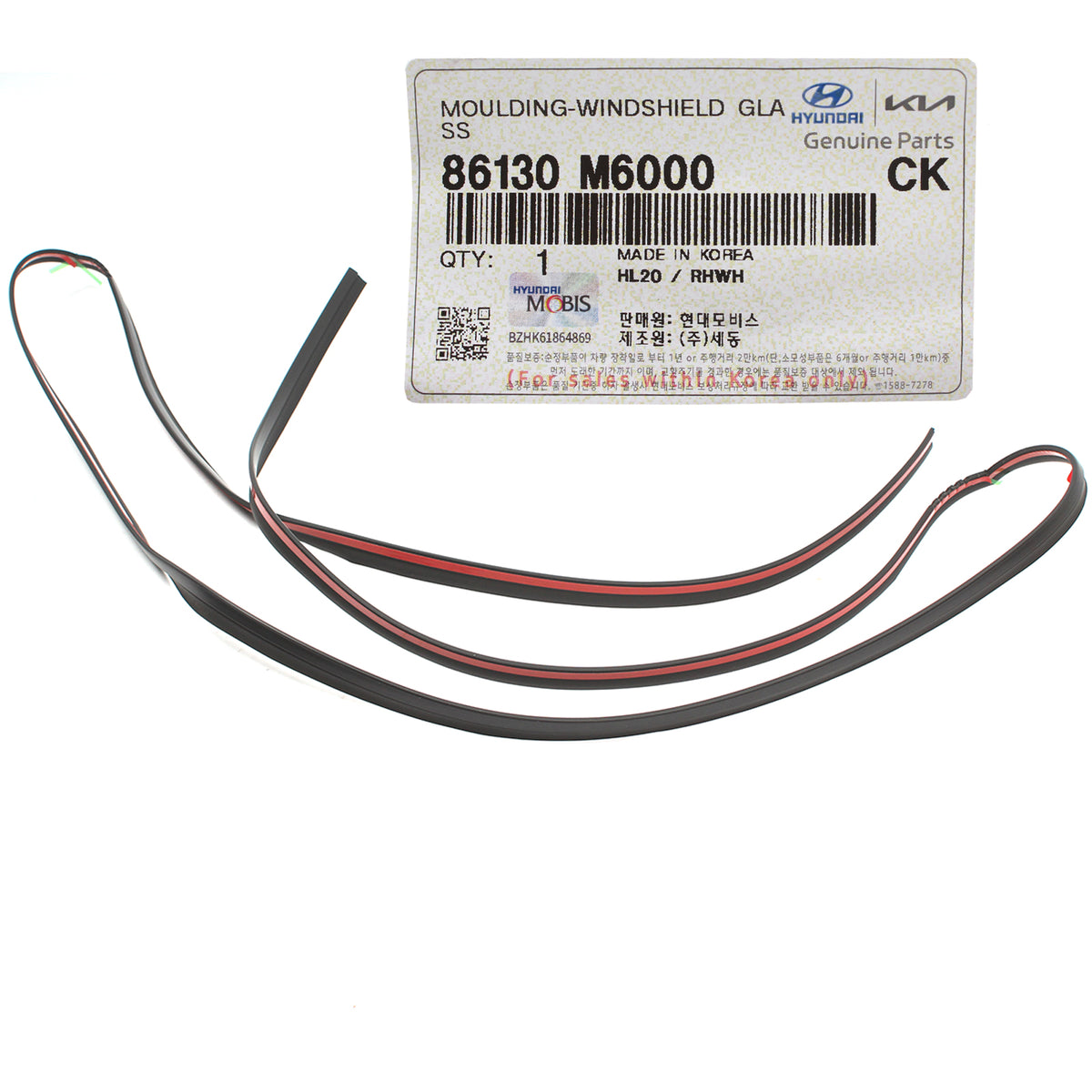 GENUINE Windshield Reveal Molding for 2019-2023 Kia Forte 86130M6000