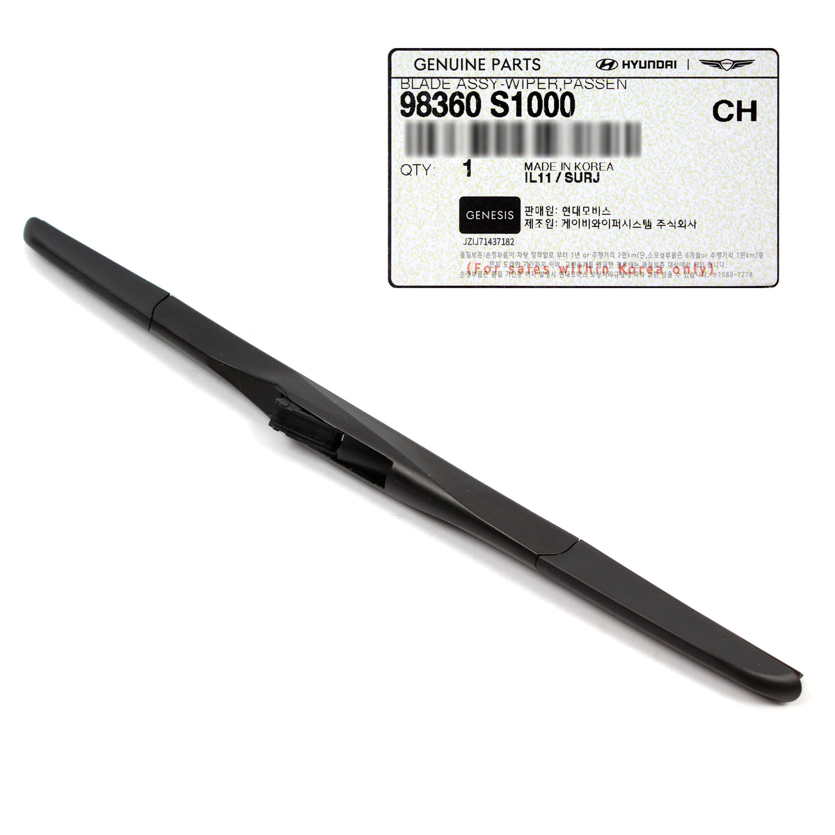 GENUINE Front Windshield Wiper Blade RIGHT RH for 19-24 G90 Santa Fe Tucson K900