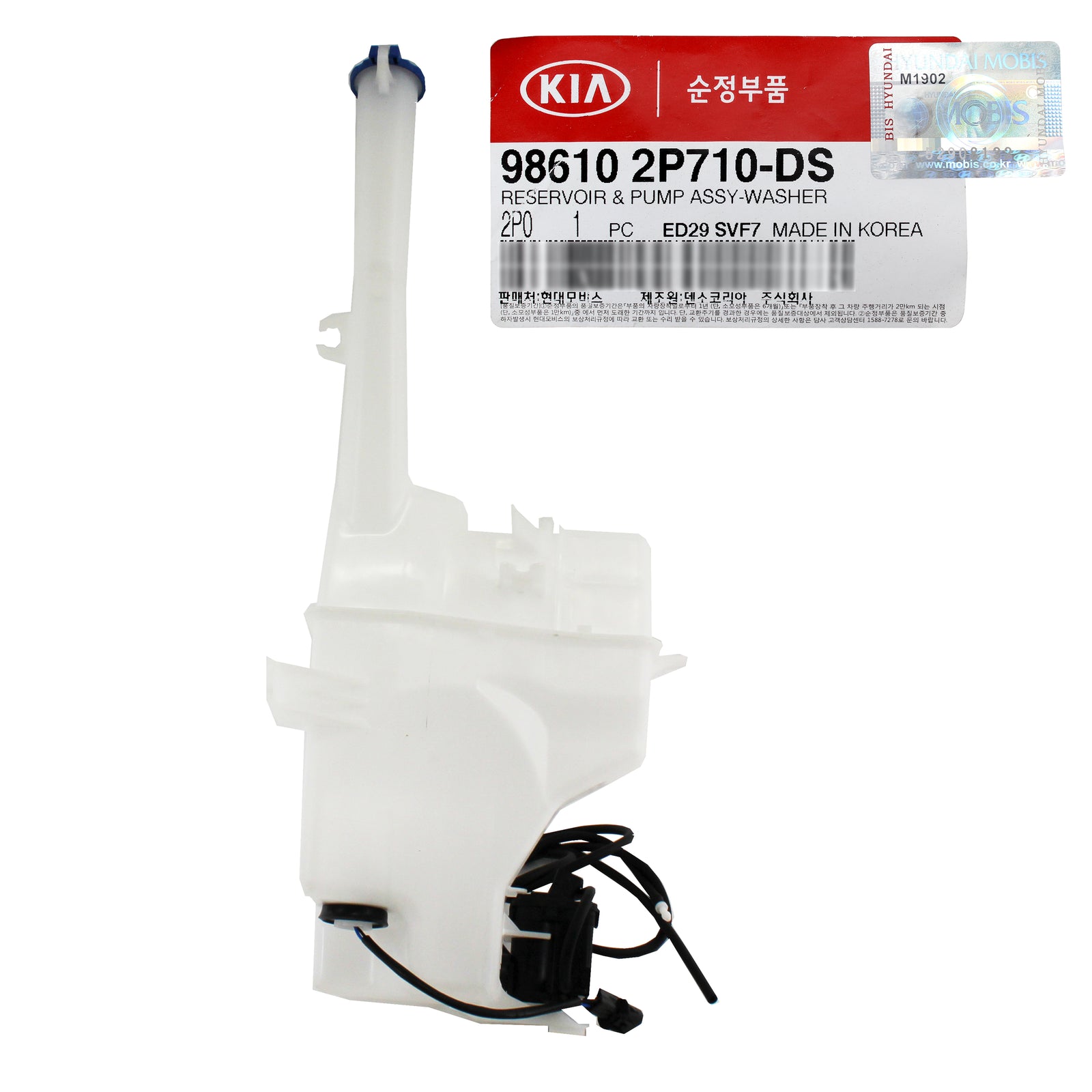 GENUINE Windshield Washer Reservoir Tank & Pump for 14-15 Kia Sorento 986102P710