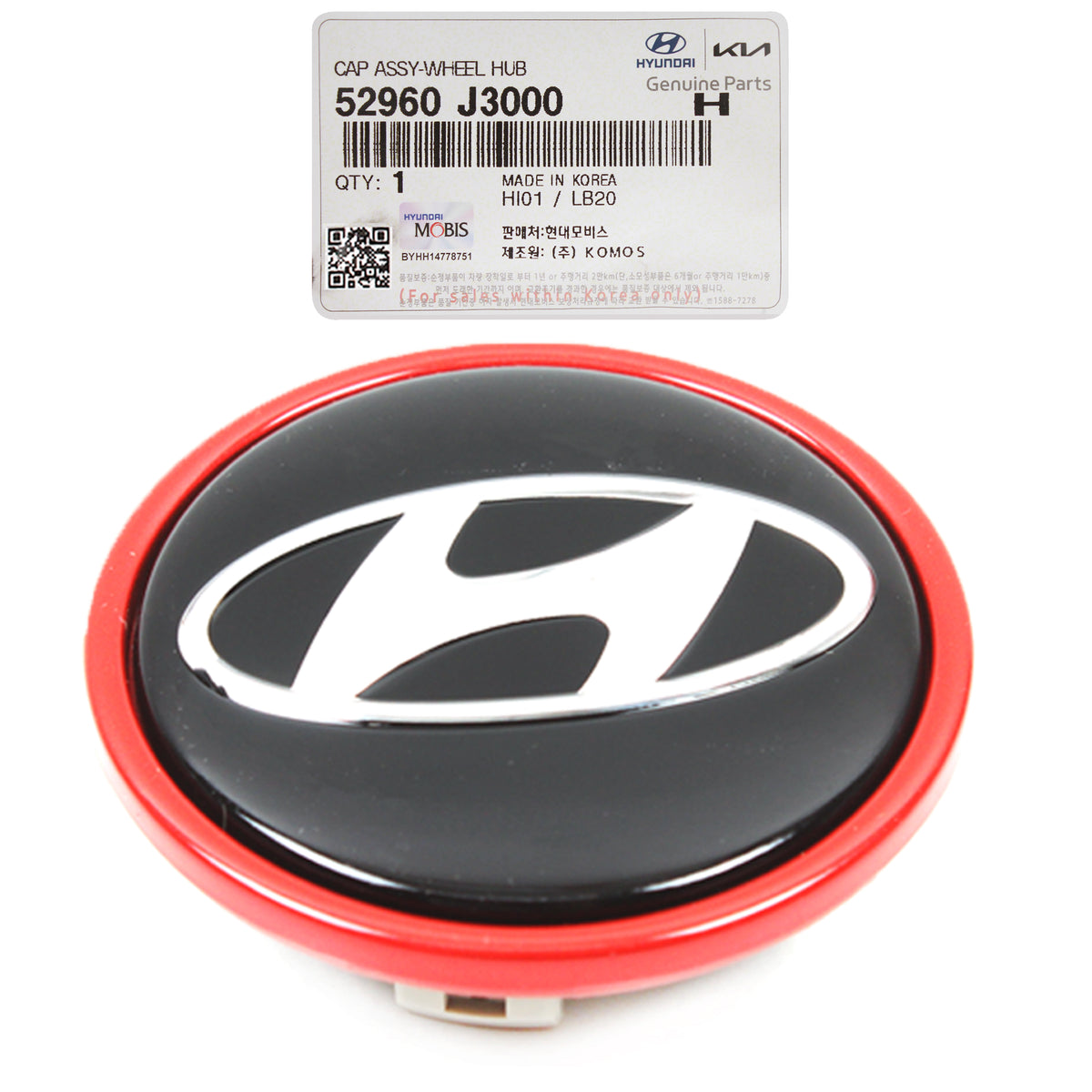 GENUINE Wheel Center Caps 18" 4PCS for 2019-2021 Hyundai Veloster 52960J3000