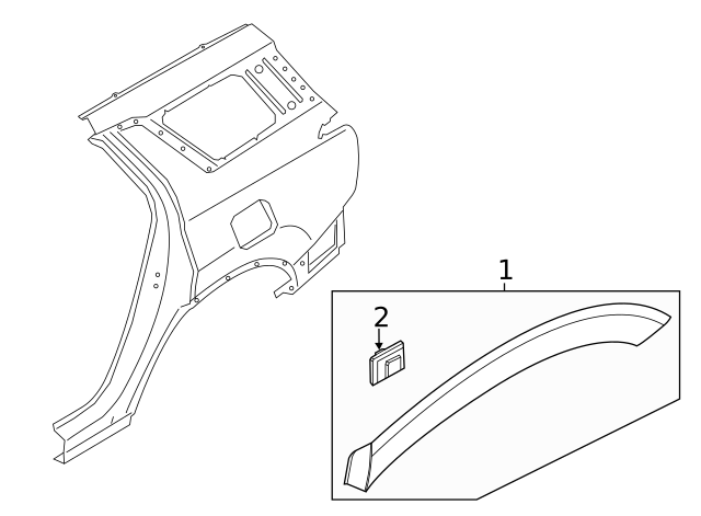 GENUINE Rear Fender Molding RIGHT for 2020-2022 Hyundai Palisade 87742S8000CA
