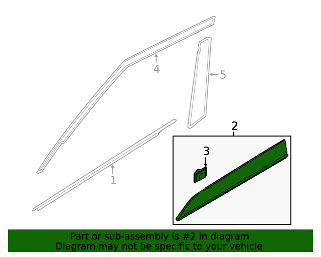 GENUINE Front Door Lower Molding LEFT for 2020-2022 Hyundai Venue 87721K2000CA