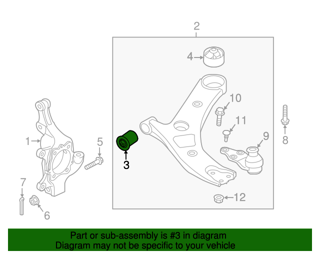 GENUINE Front Lower Control Arm Bushing for 14-21 Hyundai Kia 54551A4000