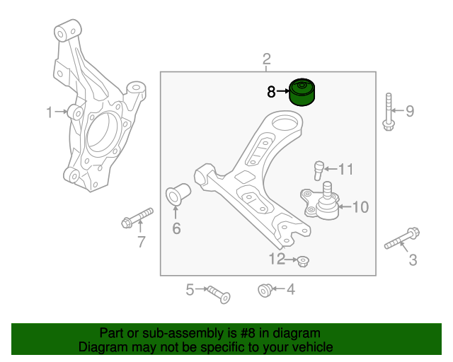OEM Front Lower Control Arm Rear Bushing for 15-20 Sonata Optima 54584C1000