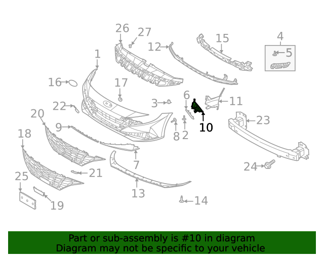 GENUINE FRONT Fog Blank Cover LEFT for 2021-2023 Hyundai Elantra 86561AA000R5T