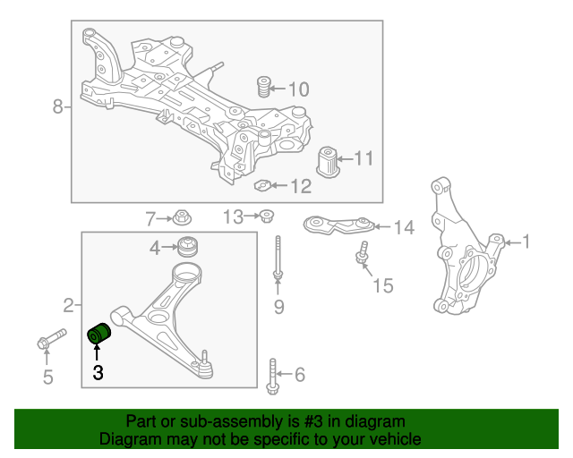 OEM Front Lower Control Arm Bushings for 11-22 Hyundai Kia 545513X000