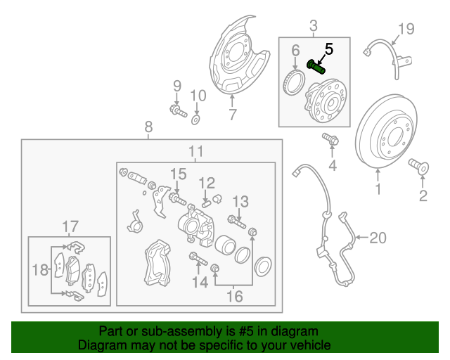 GENUINE Wheel Stud for 2006-2022 Hyundai Kia 527552G000
