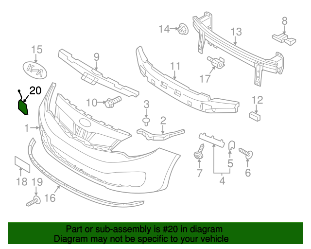 GENUINE Front Bumper Tow Hook Cap for 2014-2016 Kia Soul 86517B2000
