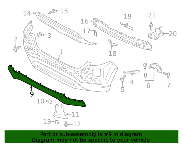 GENUINE Rear Bumper Center Molding for 2018-2021 Hyundai Kona 86696J9000