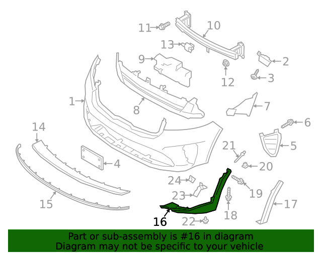 GENUINE Front Bumper Lower Molding RIGHT for 2019-2020 Kia Sorento 865 ...
