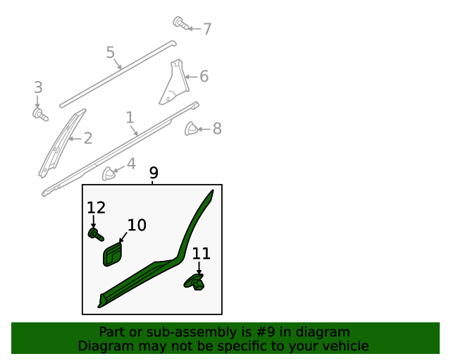 GENUINE Rear Door Molding RIGHT Side for 2021 2022 2023 Kia Sorento 87732P2000
