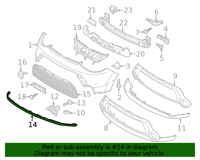 GENUINE Front Bumper Lower Lip Spoiler for 2014 2015 2016 Kia Soul 86525B2000