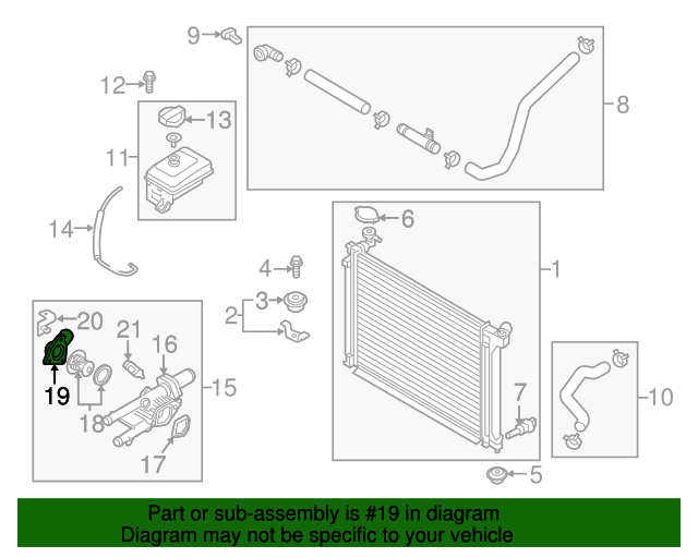 GENUINE Coolant Water Outlet for 13-20 Santa Fe Sonata Optima 2.4L 256302GGA0