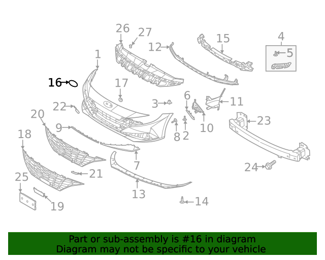 GENUINE Front Grille Emblem for 2021 2022 2023 Hyundai Elantra 86311AA000