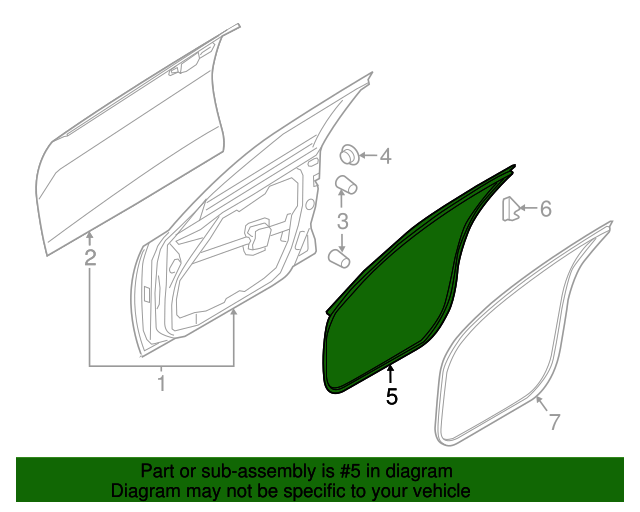GENUINE Front Door Weather-Strip RIGHT RH for 2016-2020 Kia Optima 82140D4000
