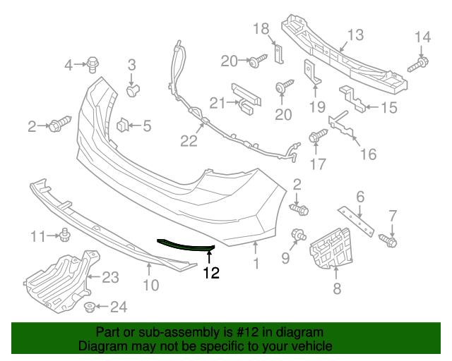 GENUINE Rear Bumper Reflector LEFT DRIVER for 17 18 Hyundai Elantra 92405F2000