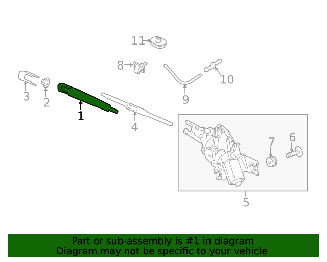 GENUINE Rear Wiper Arm for 2018-2023 Elantra GT Santa Fe Seltos 98811G3000