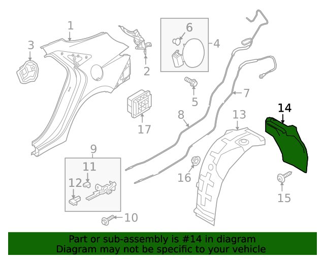 GENUINE Rear Wheel Guard Splash Shield DRIVER for 2021-2023 ELANTRA 86825AA000