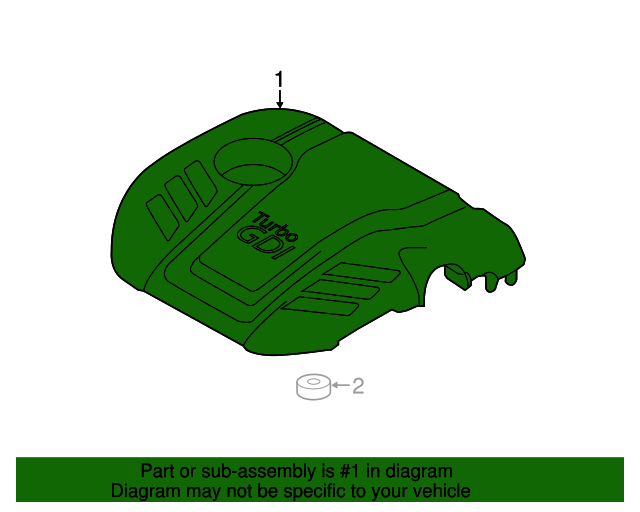 GENUINE Engine Cover for 2015-2017 Sonata 2013-2017 Veloster 1.6L 292402B710