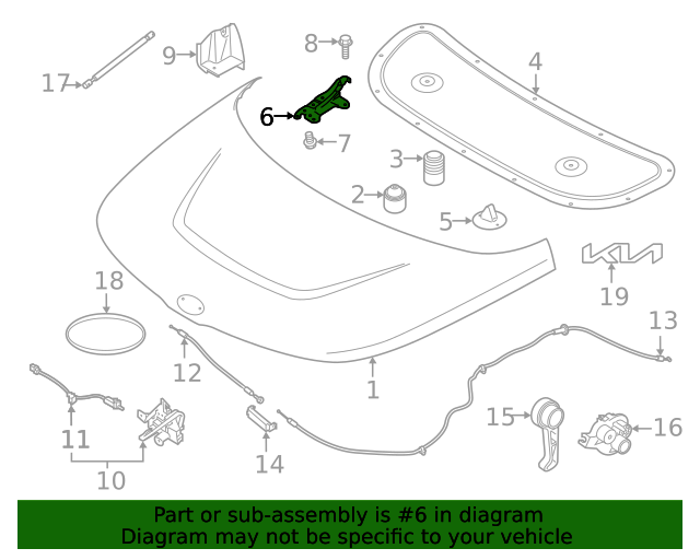GENUINE Front Hood Hinge LEFT DRIVER Side for 2020-2023 Kia Soul 66910K0000