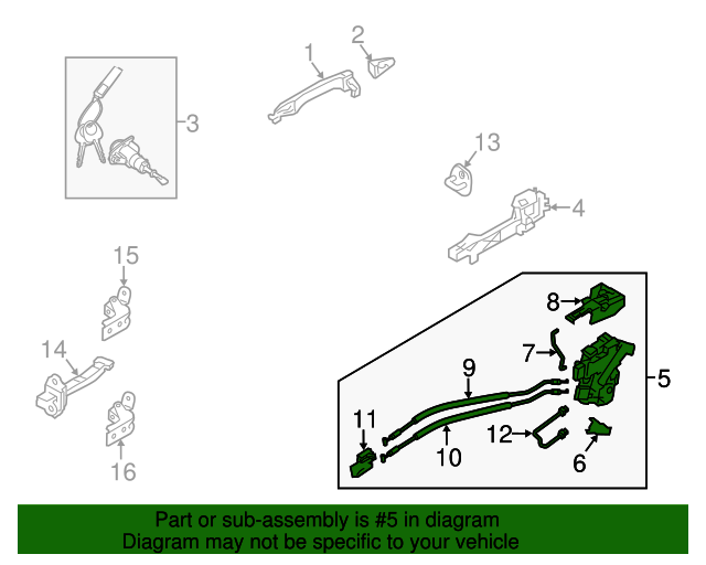 GENUINE Front Door Lock Actuator RIGHT for 14-18 Kia Forte Forte5 81320A7011