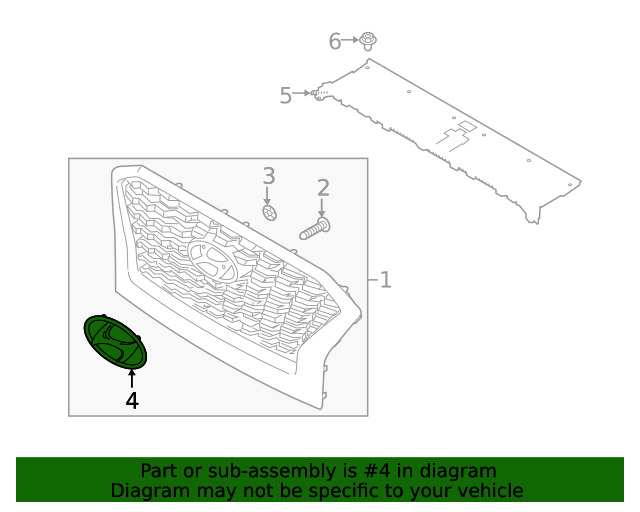 GENUINE Front Grille Emblem for 2020-2022 Hyundai Palisade 86365S8000