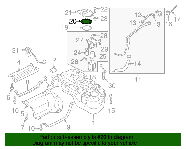 GENUINE Fuel Pump Lock Ring for 2007-2023 Hyundai Kia Check Compatibility