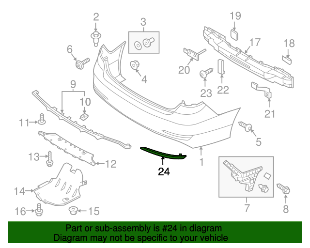 Fits 15-17 Hyundai Sonata GENUINE REAR Bumper Reflector PASSENGER 92406C1000