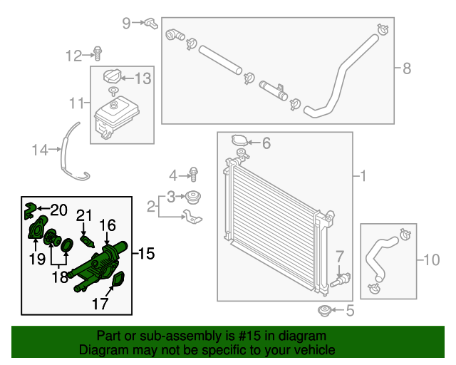 GENUINE Thermostat Housing for 2015-20 Santa Fe Sonata Optima 2.4L 256002GGA5