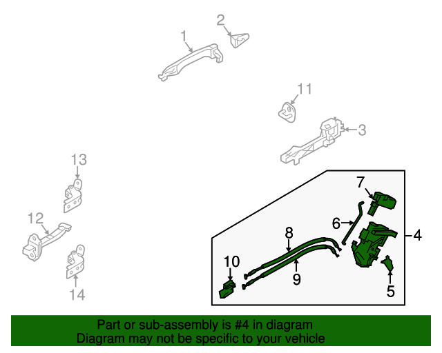 OEM Rear Door Lock Actuator RIGHT Side for 2014-2018 KIA FORTE 81420A7011