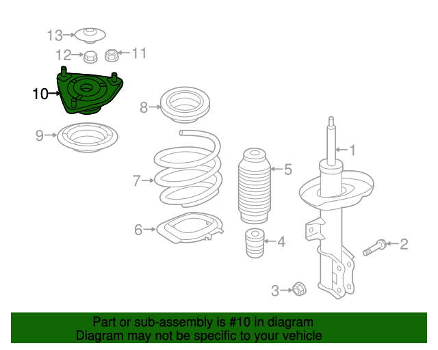 GENUINE Strut Mounts for 2013-2017 Elantra GT 2014-2018 Forte Koup 54610A5000