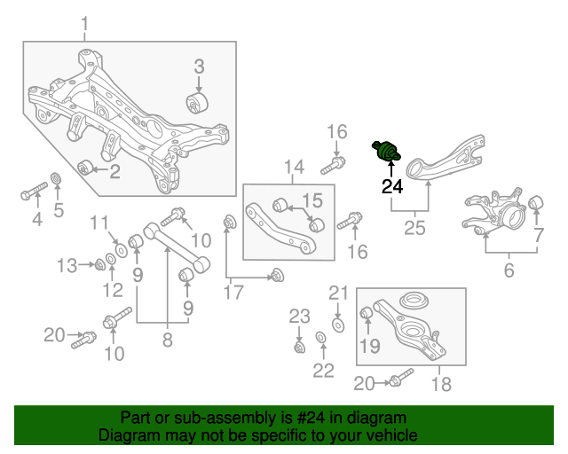 GENUINE Rear Trailing Arm Bushing LEFT for 14-16 Tucson Sportage 552742S800