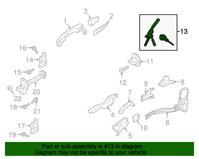 GENUINE Door Lock Cylinder w/ Keys LEFT LH for 15-19 Hyundai Sonata 81970C1A00