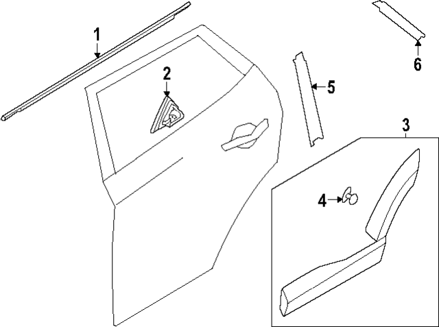 Genuine Rear Door Lower Molding LEFT Side Hyundai Kona 2024-2025 87731BE000CA