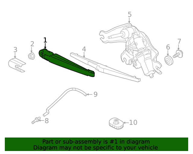 GENUINE Rear Glass Wiper Arm for 2020 2021 2022 2023 Kia Soul 98820K0000