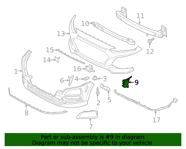 GENUINE Front Bumper Air Duct Curtain LEFT for 18-21 Hyundai Kona 86573J9000