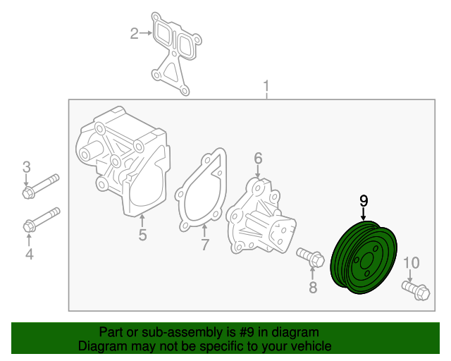 OEM Water Pump Pulley for 13-16 Santa Fe Sport 11-14 Sonata 2.0L 251292G400