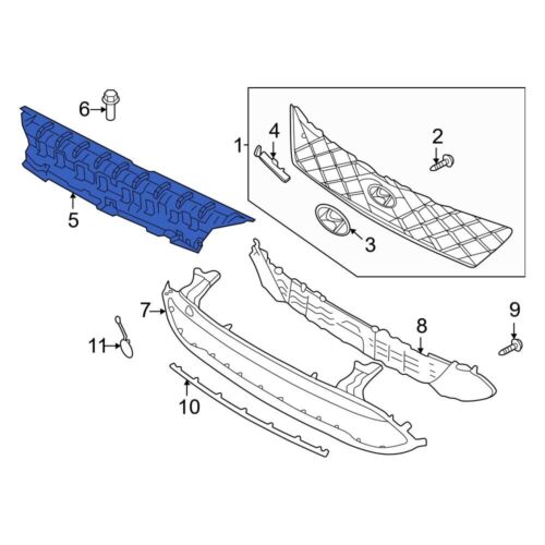GENUINE Front Bumper Upper &amp; Lower Grilles Upper Cover for 22-23 Hyundai Kona