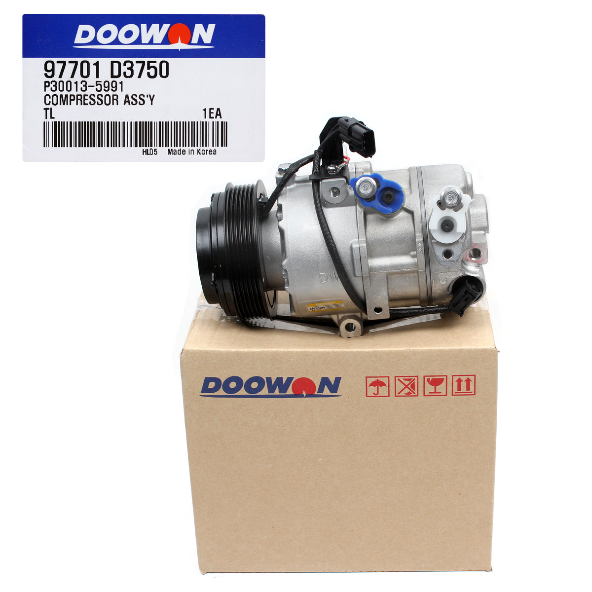 DOOWON OEM AC Compressor DVE16N for 19-21 Hyundai Tucson 97701D3750