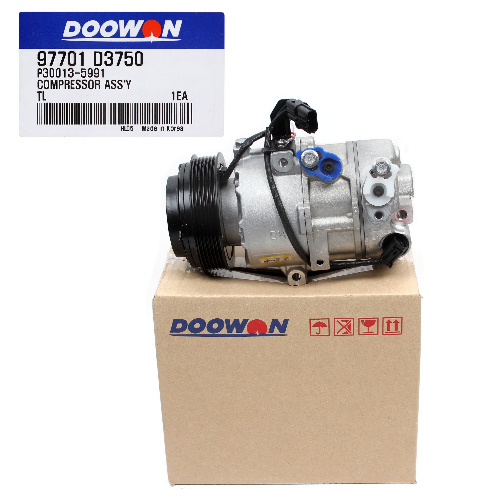 DOOWON OEM AC Compressor DVE16N for 19-21 Hyundai Tucson 97701D3750