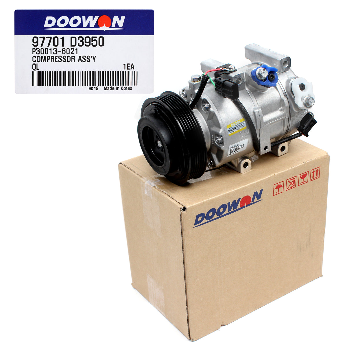 DOOWON OEM AC Compressor DVE16N for 19-21 Tucson 2.4L 20-22 Sportage