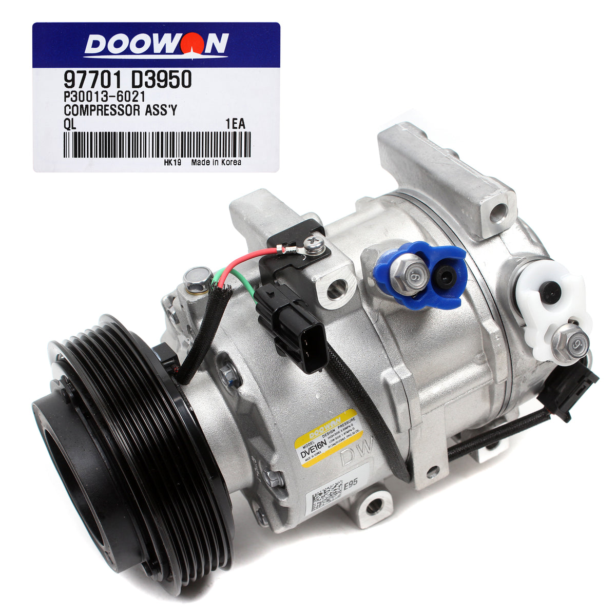 DOOWON OEM AC Compressor DVE16N for 19-21 Tucson 2.4L 20-22 Sportage